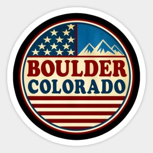 Boulder Colorado Mountains Red White And Blue Sticker